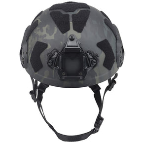 Professional tactical ballistic safety helmet in black camouflage colors